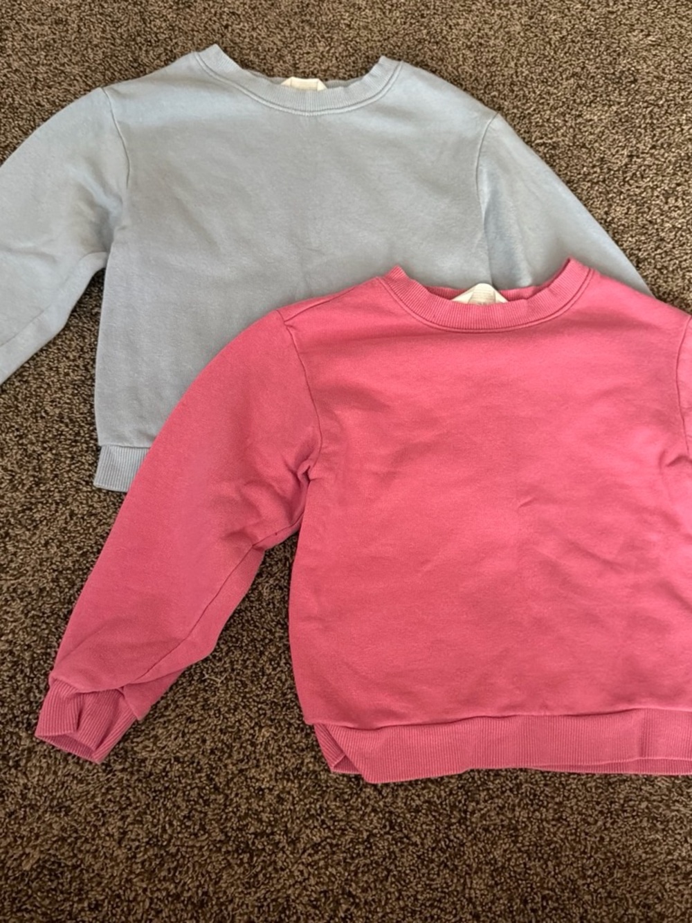 H&M Kids Sweatshirt Duo in Pink and Light Blue